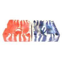 Wholesale Square Silicone Cigar Ashtray Heatproof Smokers Accessory Dishwasher Safe Glass Safe Holds Rolling Papers Vape Dab