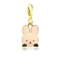 Wholesale Fashion Floating Charms Gold Plated Color Enamel Rabbit Lobster Clasp Alloy Animals Charms DIY Pendants Jewelry Accessories
