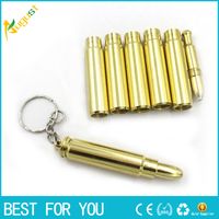 Wholesale MINI Funky Bullet Metal Pipe Smoking Pipe Keychain Pipe Gold Color Promotion Gift for men also offer titanium quartz nail grinder