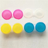 Wholesale 500sets colourful contact lens box holder container case soak soaking storage eye care kit double case lens cases f7102