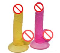 Wholesale 2016 new inch Colourful Jelly Realistic Dildo Natural with a Sturdy Suction Cup Realitic Penis Sex Toys for Women