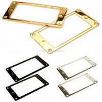 Wholesale 2pcs Gold Plated Metal Flat Humbucker Pickup Mounting Ring for Guitar White E00378 SMAD