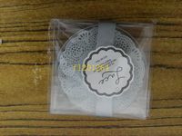 Wholesale 100pcs sets fedex dhl Wedding favors gifts Lace Exquisite Frosted Glass Coasters For Party