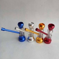 Wholesale Mini Hookah for Tobacco Smoking Cigarette Metal Hand Water Dry Herb Pipe Filter Color Screen Glass Pipes Small Shisha Tools Accessories