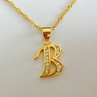 Wholesale Fashion Punk Bitch bad Letter B Alloy Pendant Necklaces Jewelry
