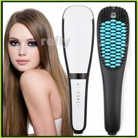 Wholesale Antomatic LCD Hair Straightener Brush Comb Digital Electric Hair Straightening Irons Hair Straightener Comb With Spray VS Hair Curler