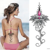 Gros 1pc Poitrine Flah Tattoo 24 Modèles De Grande Fleur épaule Bras Tatouages Sternum Henné Corps Dos Peinture Crâne Rose Collier Black Fire