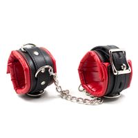 Wholesale Red PU Leather Handcuffs Restraints Sex Bondage Adult Sex Toys for Couple Ankle Cuffs Bondage Slave Costume Sex Tools for Sale