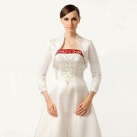 Wholesale Latest Vintage Style Wedding Jacket With Embroidery Beaded Long Sleeve Bolero With Stading Collar Custom Made Cheap Bridal Wraps