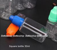Wholesale Wholesales China ml Square PET Plastic E liquid Bottle Clear Empty oil bottles with child resistant Cap and long thin tip