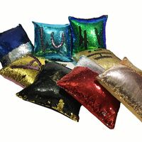 Wholesale Hot sales Two color beads sequins pillow Cushion Cover Sofa Pillowcase Cafe Home Textiles Decor throw pillows chair seat