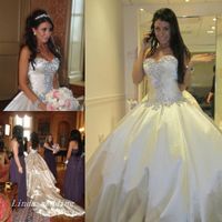 Wholesale Pnina Tornai Wedding Dresses Romantic Ball Gown Sparkly Crystal Beaded Long Dream Princess Church Bridal Party Gowns