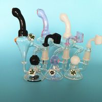 Wholesale Glass bong Recycler Flower Decor Oil Dab Rig Hand Blown Cone Base Glass Water Pipes Free mm Glass Bowl Hookah Pipes