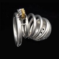 Wholesale Men Cock cage Metal Male Chastity device Steel Chastity Belt Sex Toys Penis Cage cm long penis sleeve metal cock ring
