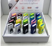 Wholesale USB Electronic Rechargeable Flameless Cigar Cigarette Lighter LED Rechargeable Cigarette Flameless Lighter Windproof usb lighter
