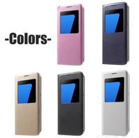 Wholesale For S8 S8 Plus Leather Flip Mobile Phone Case For Samsung Galaxy S6 Window View Shock Proof Cover For Iphone Galaxy S7 EDGE NOTE CASE