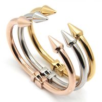 Wholesale New Arrived Top Quality Stainless Steel Conical Arrows Bracelets Women s K Rose Gold Bangle Cone Nail Cuff Bangle