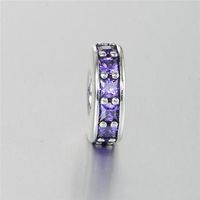Wholesale 5 pieces spacer purple charms sterling silver logo fits for original style charms bracelets NCB