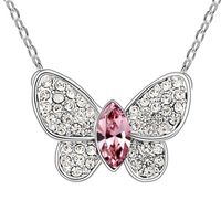 Wholesale Fashion Butterfly Crystal Pendant Necklace Prom Jewelry Made with Swarovski Elements Austrian Crystal Jewelry Necklace For Women