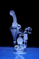 Wholesale Heady Glass Bongs Double Recycler White Bong Unique Chamber Oil Dab Rigs Cone Base Flower Decor Chamber Glass Water Pipe with mm Joint