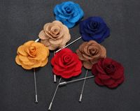Wholesale 2017 Lapel Flower Man and Woman Camellia Handmade Boutonniere Stick Brooch Pin Men s Accessories in Colors