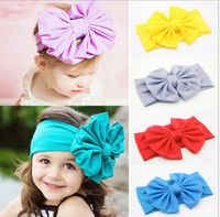 Wholesale New Girl Cotton Headwrap Floppy Big Bow Turban Headband for Newborn Hair kids Top Knot Headband