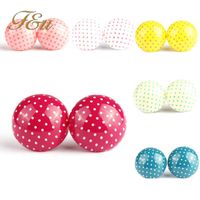 Wholesale Earrings for Women European Famous Brand Candy Color Polka Dots Stud Earring For Fashion Girls Stud Earring
