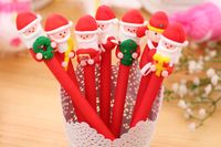 Wholesale whiilesale Santa Claus Christmas gift clay ballpoint pen pupils prizes creative stationery gift children