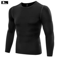 Wholesale New Outdoor Men t shirt Pro Sport Sweat Fitness Running Tights Base Layer Elastic Quick drying Long sleeve Basketball stretch t shirts