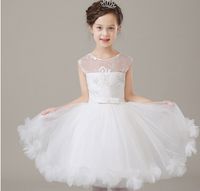 Wholesale 2016 New Real Flower Girl Dresses White Petals Party Communion Pageant Dress for Wedding Little Girls Kids Children Dress