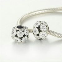 Wholesale 5 charms S925 sterling silver fits original brand style bracelets PRIMROSE with cubic and white enamel EN12 H9