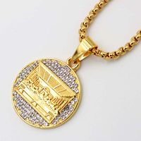 Wholesale Fashion Charms Mens Stainless Steel Gold Plated Necklace The Last Supper Pendent Chain Punk Rock Micro Men Women Costume Jewelry