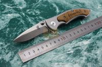 Wholesale Browning Silver and Black Hunting Pocket Knife Folding Knives C HRC Blade Steel aluminum Ebony Handle Freeshipping