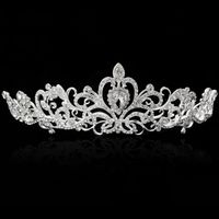 Wholesale Bling Silver Crystals Wedding Tiaras Beaded Bridal Crowns Diamond Jewelry Rhinestone Headband Cheap Hair Accessories Pageant Tiara
