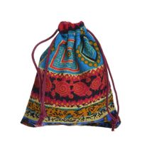 Wholesale Drawstring Cotton Linen Ethnic Candy Gift Bag Jewelry Packing Bag PC Color Send Randomly