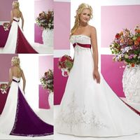Wholesale Red And White Strapless Wedding Dresses Buy Cheap Red