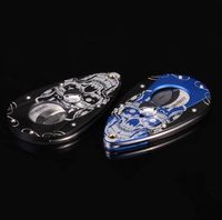 Wholesale Fashion design with Skull head pattern metallic stainless steel cigar cutter cigar scissor knife cigar accessories with gift box