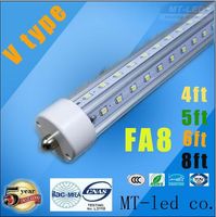 Wholesale T8 V Shaped ft ft ft ft LED Tubes Lights Cooler Door Led Tube Single Pin FA8 W W W W Fluorescent LIGHTS AC V