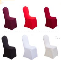 Wholesale 100Pcs per Universal White black Polyester Spandex Wedding Chair Covers for Weddings Banquet Folding Hotel Decoration Decor