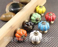 Furniture For Kitchen Ceramic Door Knobs Vintage Pumpkin Cabinet Drawer Cupboard Kitchen Pull Handles from dropshipping suppliers