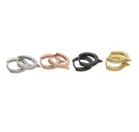 Wholesale 2017 new arrive mm circle huggie hoops sterling silver colors micro pave cz spike unique design mini hoop earring