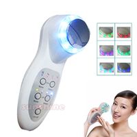 Wholesale Portable Mhz ultrasonic colors LED photon skin cleaner sonic ion face lifting wrinkle removal anti aging skin care beauty massager