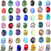Wholesale Mix At Least Different Lampwork Crystal Alloy Charm Bead Silver Plated Fashion Jewelry European Style For Pandora Bracelet Promotion