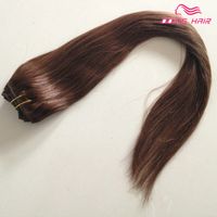 Wholesale Clip in hair extension color quot quot Brazilian Remy Clips on Human Hair Extensions set Full Head DHL free shiping
