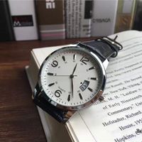 Wholesale Ultra thin fashion mens watch male Leather strap Automatic date Business Quartz watches for men man best gift High quality clocks