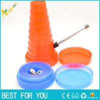 Wholesale plastic stretch tower shape water smoking pipe shisha hookah herb grinder rolling machine grinder glass bongs cleaner mouth tips