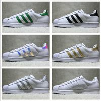 Adidas Originals Superstar White Hologram Iridescent Junior Superstars Sneakers Super Star Women Men Sport Running Shoes EUR36-45