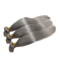 Wholesale Thick End Grey Weave Peruvian Virgin Human Hair Straight Silver Gray Hair Extensions Bundles Soft Dye Silky Straight Cuticle Aligned Weft