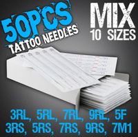Wholesale 50pcs Disposable Tattoo Needles Mix Needles Boxes Sizes RL RL RL RL RS RS RS RS F M1