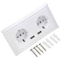Wholesale Universal UK US EU White Dual USB Double Wall Socket V A Charger For Mobile Phone Electrical Plug Adapter Two USB Outlets